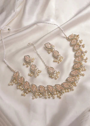 Premium 3-Piece Women’s Jewellery Set – Baby Pink Elegance